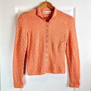 Marion Foale Tangerine Orange Knit Cardigan